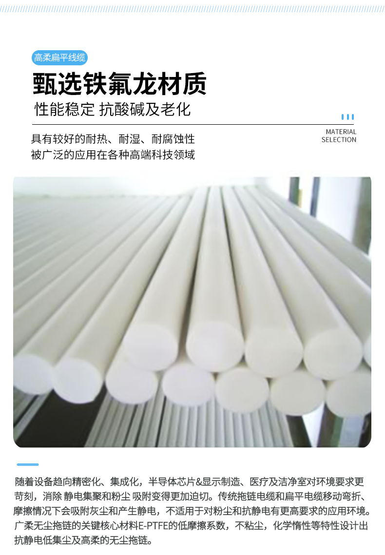 廣柔替代進(jìn)口光刻機(jī)半導(dǎo)體設(shè)備FFC扁平電纜采用的是鐵氟龍材質(zhì)包裹