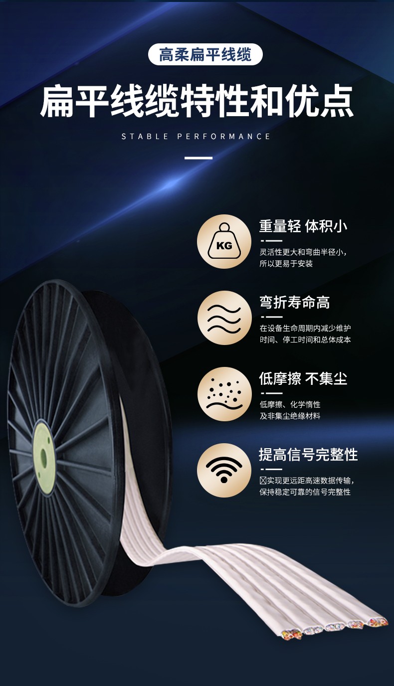 Flexible flat cable 高柔性半導(dǎo)體潔凈室自動化扁平電纜特性說明